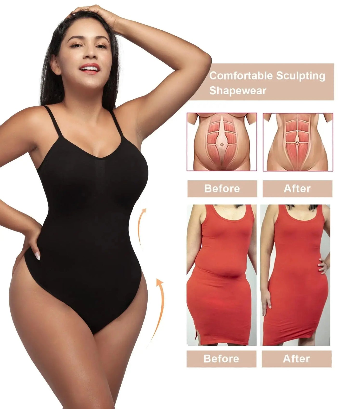 High Quality Elastic Bodysuit for Women Tummy Control Shapewear Seamless Sculpting Thong Body Shaper Slimmer Slimming Tank Top