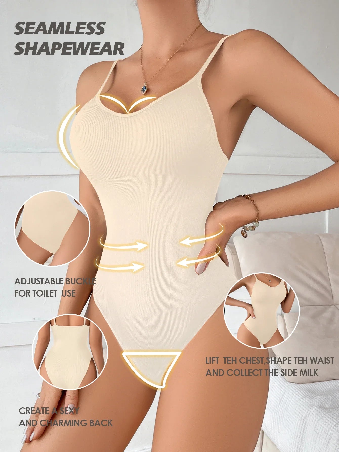 High Quality Elastic Bodysuit for Women Tummy Control Shapewear Seamless Sculpting Thong Body Shaper Slimmer Slimming Tank Top